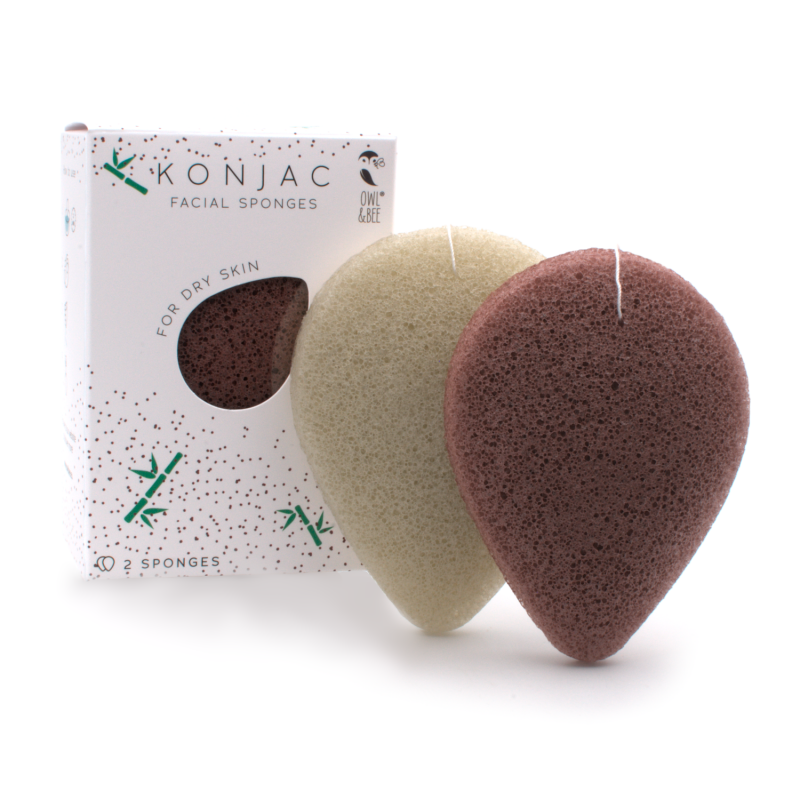 Eponge konjac visage peau sensible Pure Konjac naturelle - Lot 2 pcs -  Haute qualite - Soin acne Exfoliation nettoyage en pro